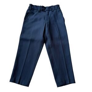 Boys Black Flat Front Dress Pants Slacks Sz 3T Formal Uniform Special Occassion